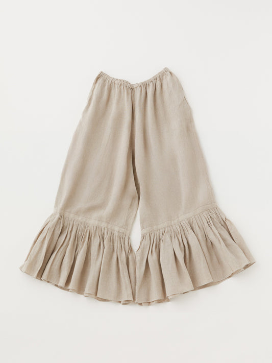 ベルギーリネン100% フリルペチパンツ