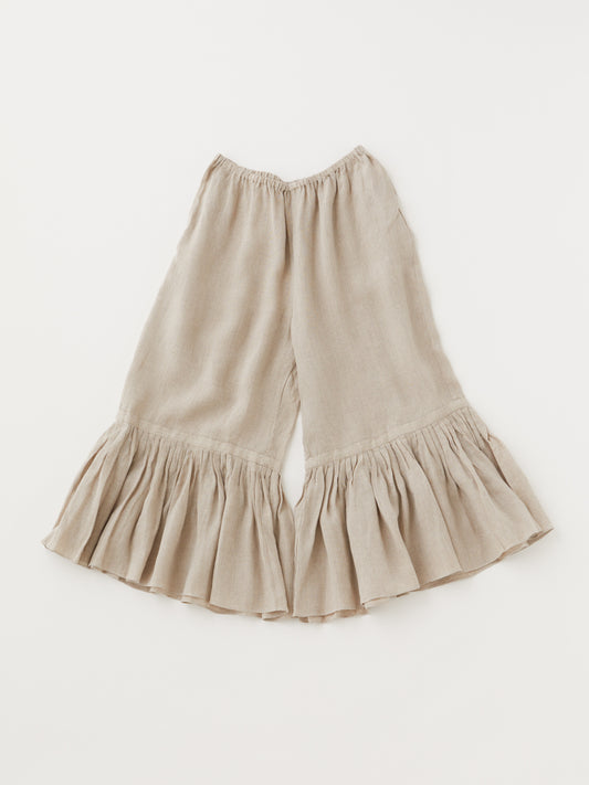 ベルギーリネン100％ フリルペチパンツ