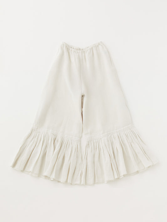 ベルギーリネン100％ フリルペチパンツ